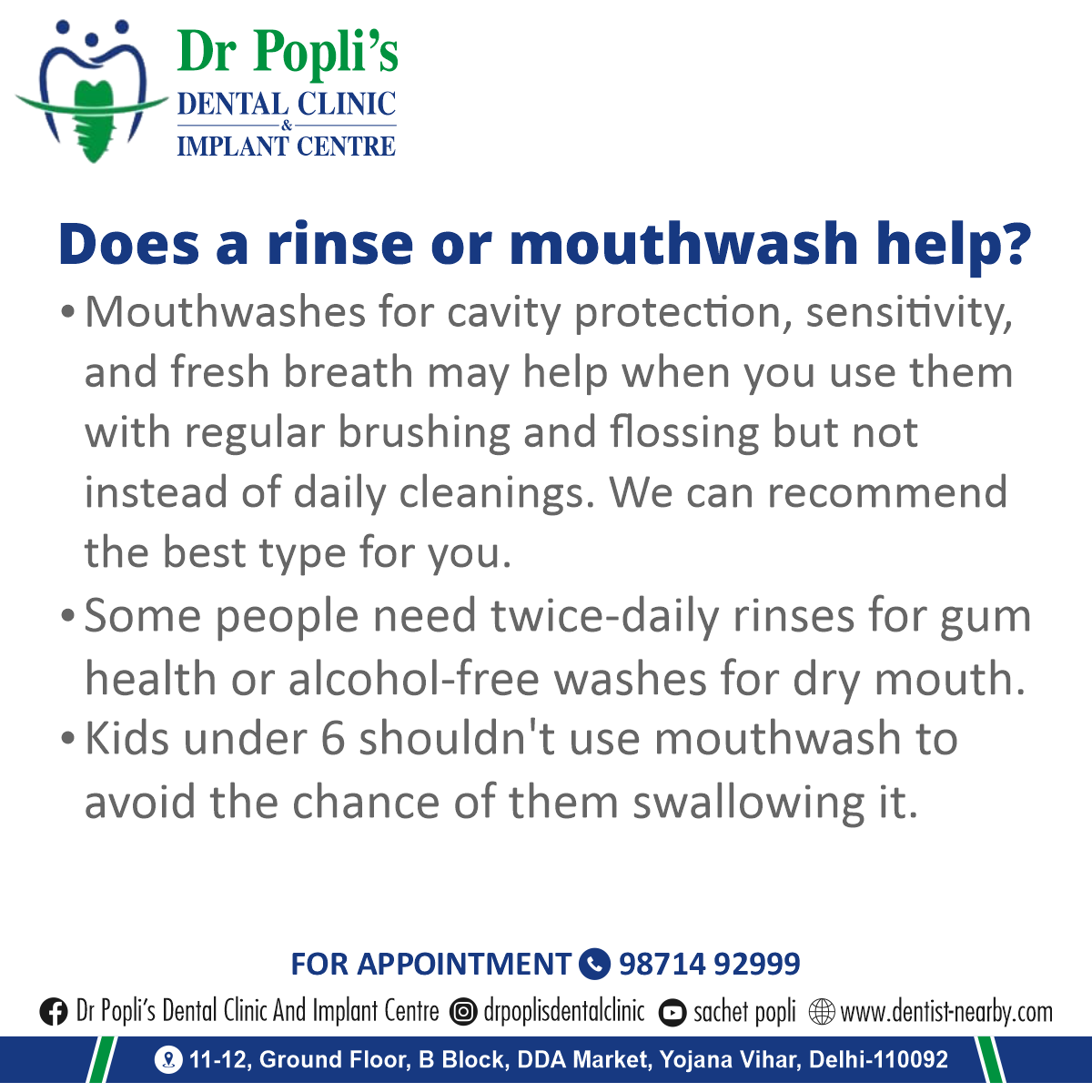 Does rinsing mouth help?